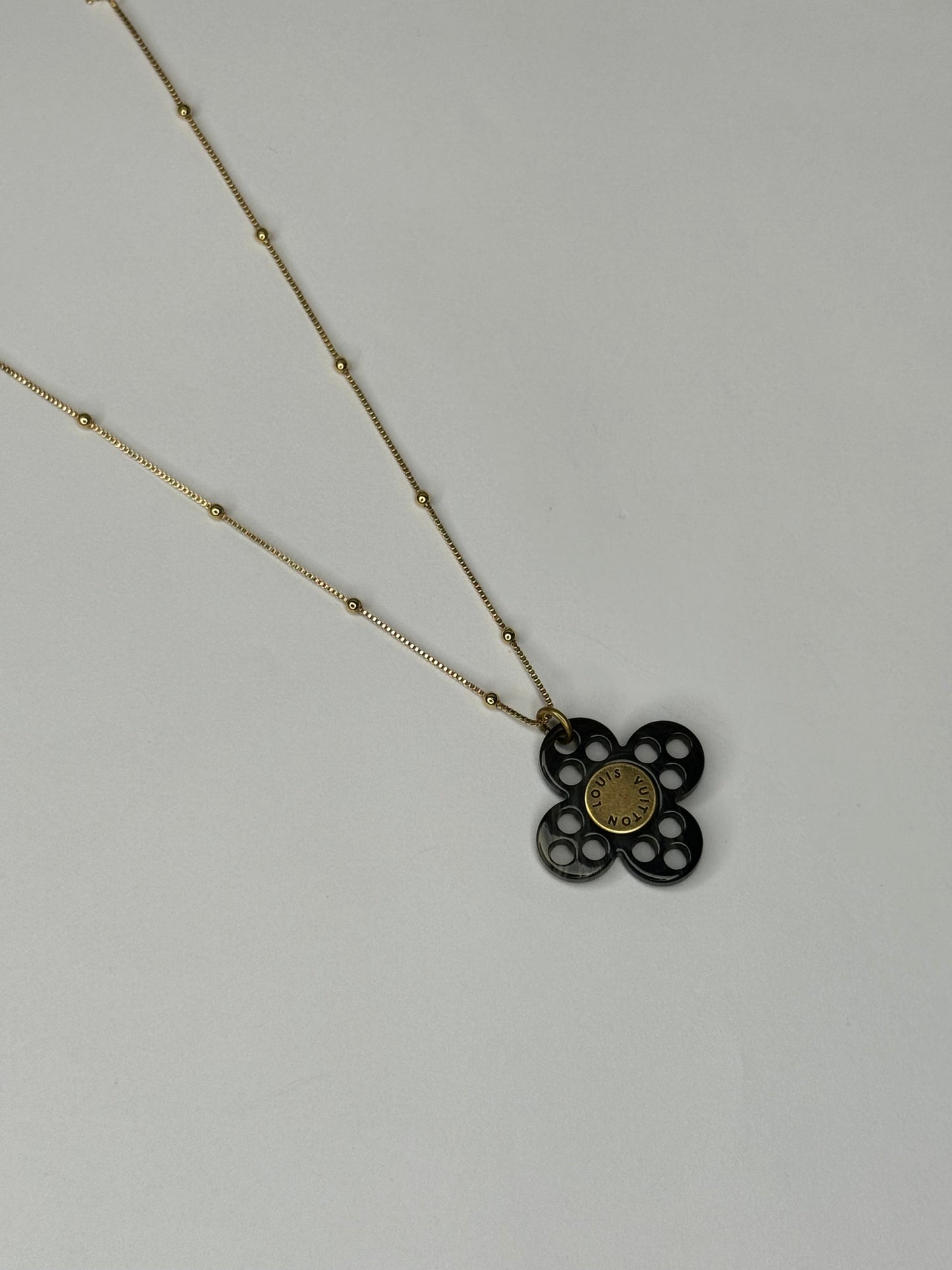 Super Rare Louis Vuitton Small Resin Flower Charm Pendant on Chain