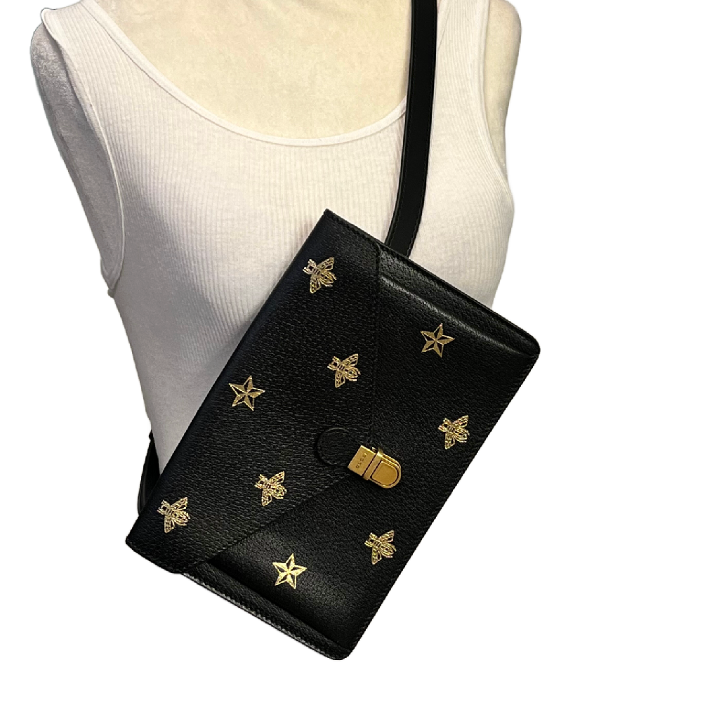 Gucci Bees and Stars Bum Bag Pouch Convertible Custom Crossbody Fanny Pack Clutch