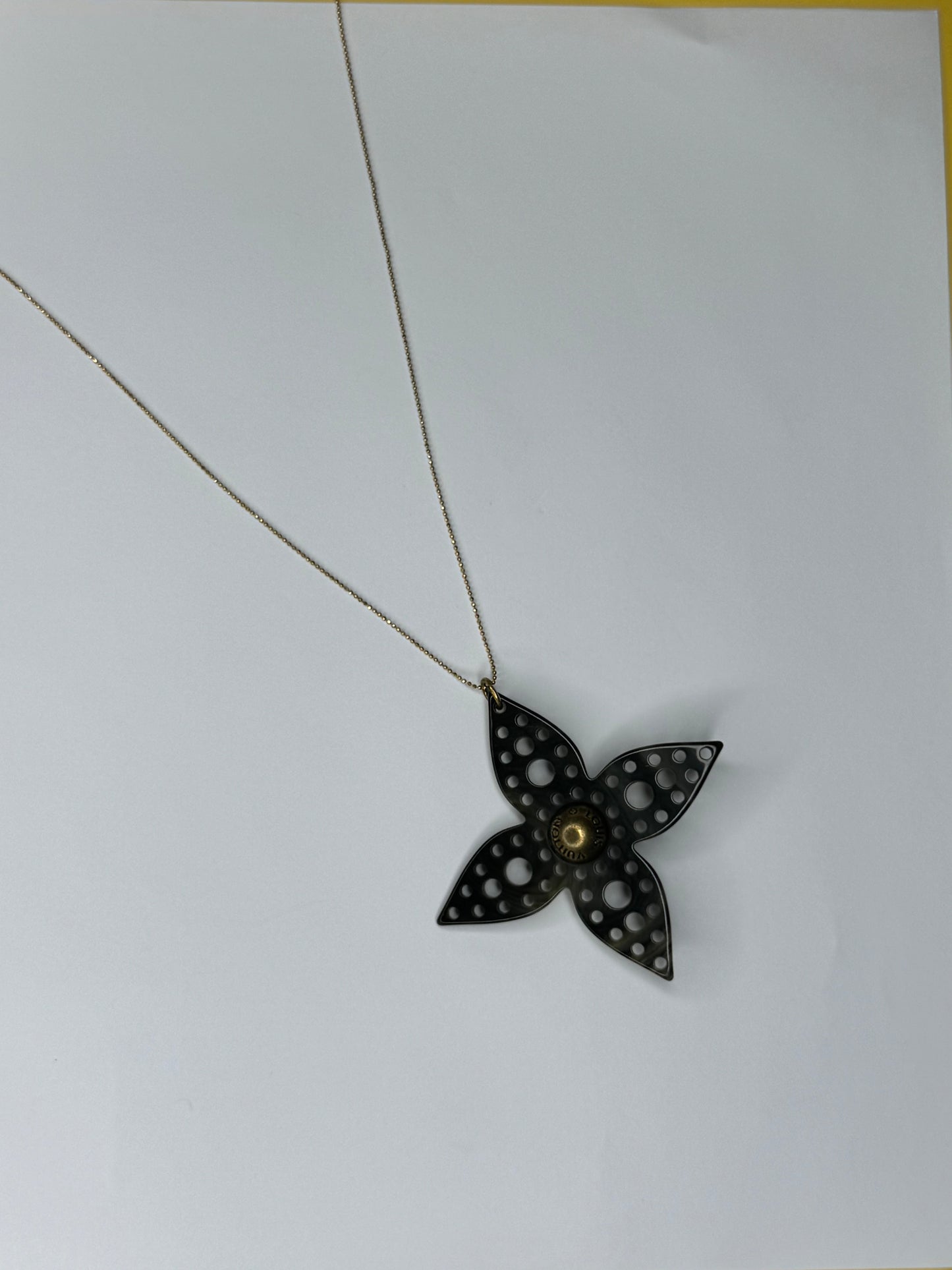 Super Rare Resin XL Flower Logo Charm Pendant on Chain