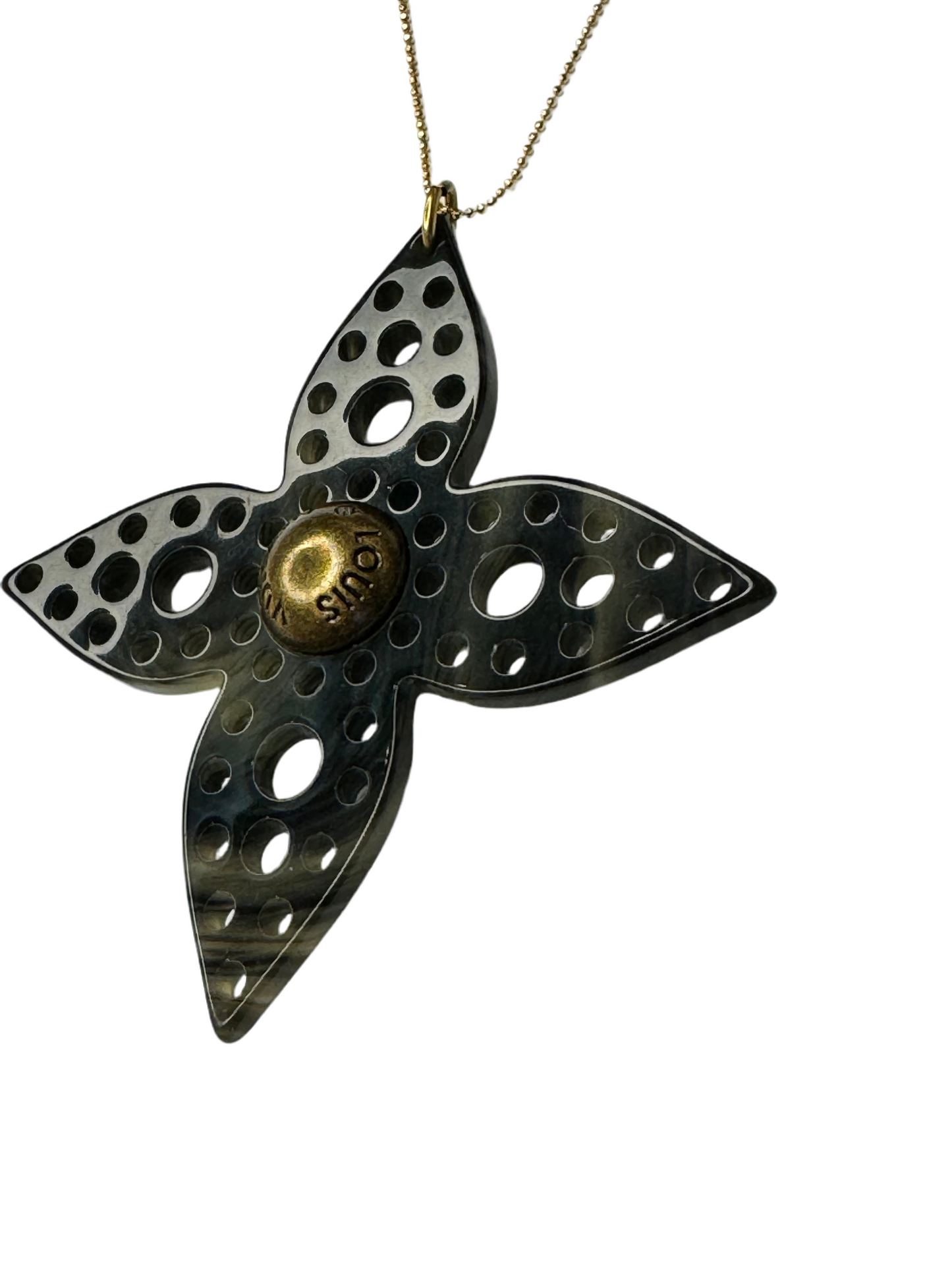 Super Rare Resin XL Flower Logo Charm Pendant on Chain