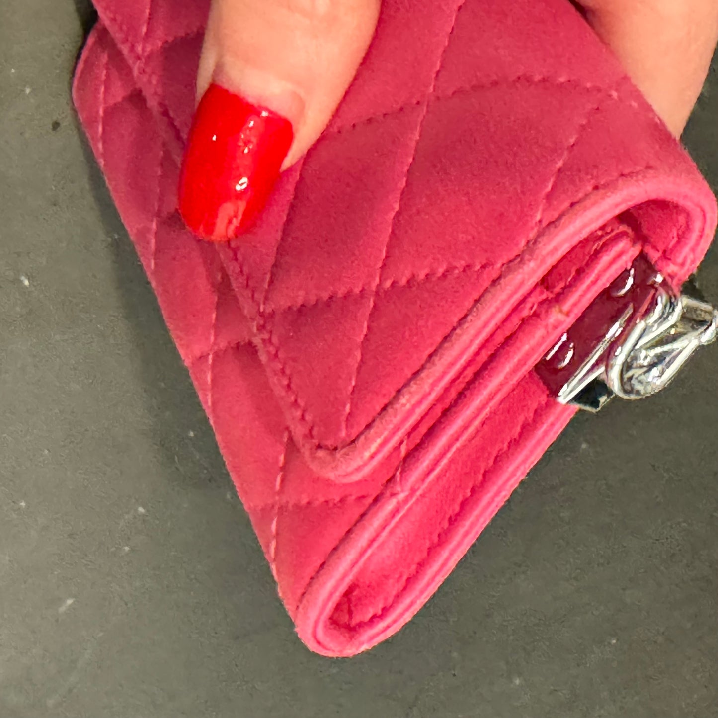 Pink Matelasse Chanel Micro Flap Pouch Pink