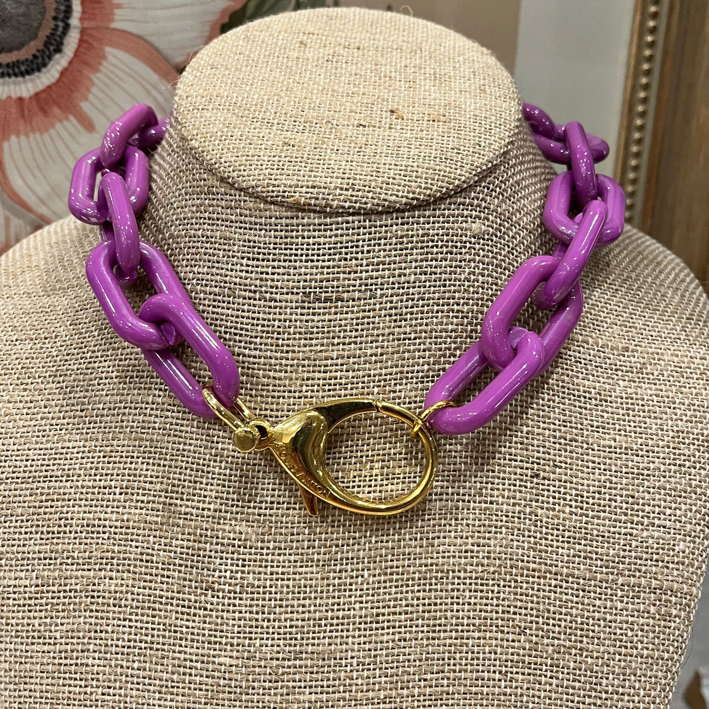 Choker with Vintage Louis Vuitton Large Clasp on Chunky Chain