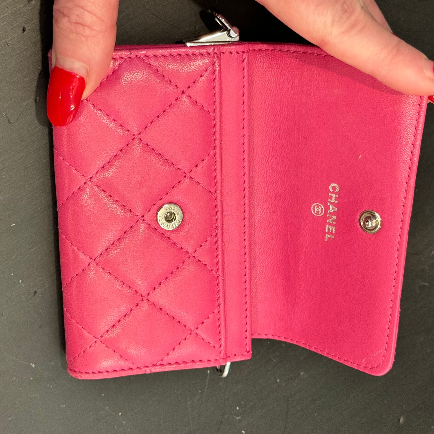 Pink Matelasse Chanel Micro Flap Pouch Pink