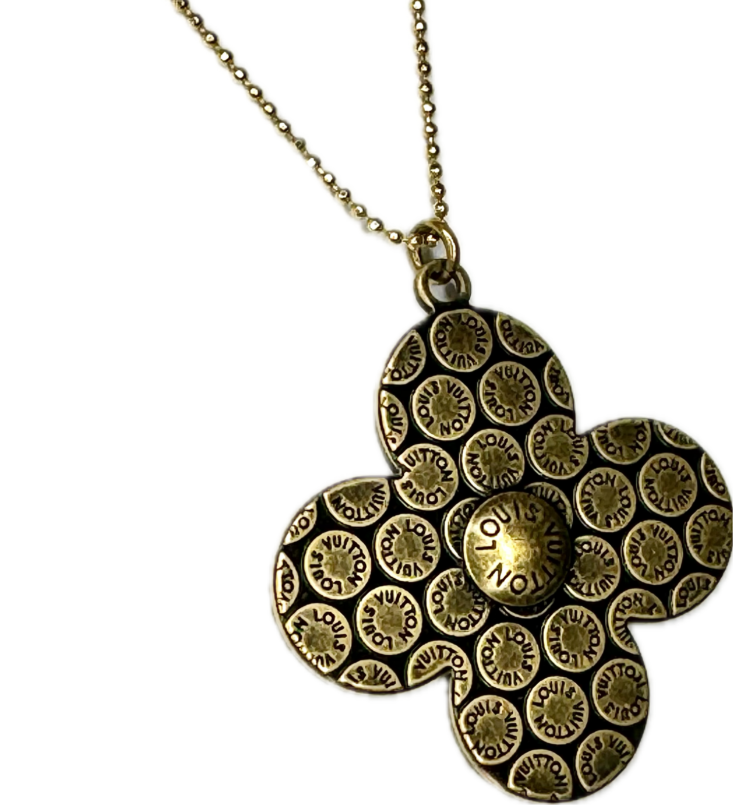 Super Rare Louis Vuitton Multi Logo Flower Charm Pendant on Chain