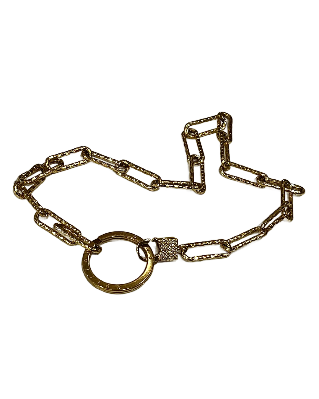 Statement Choker Custom One of a Kind Louis Vuitton Gold Key Ring on Chain