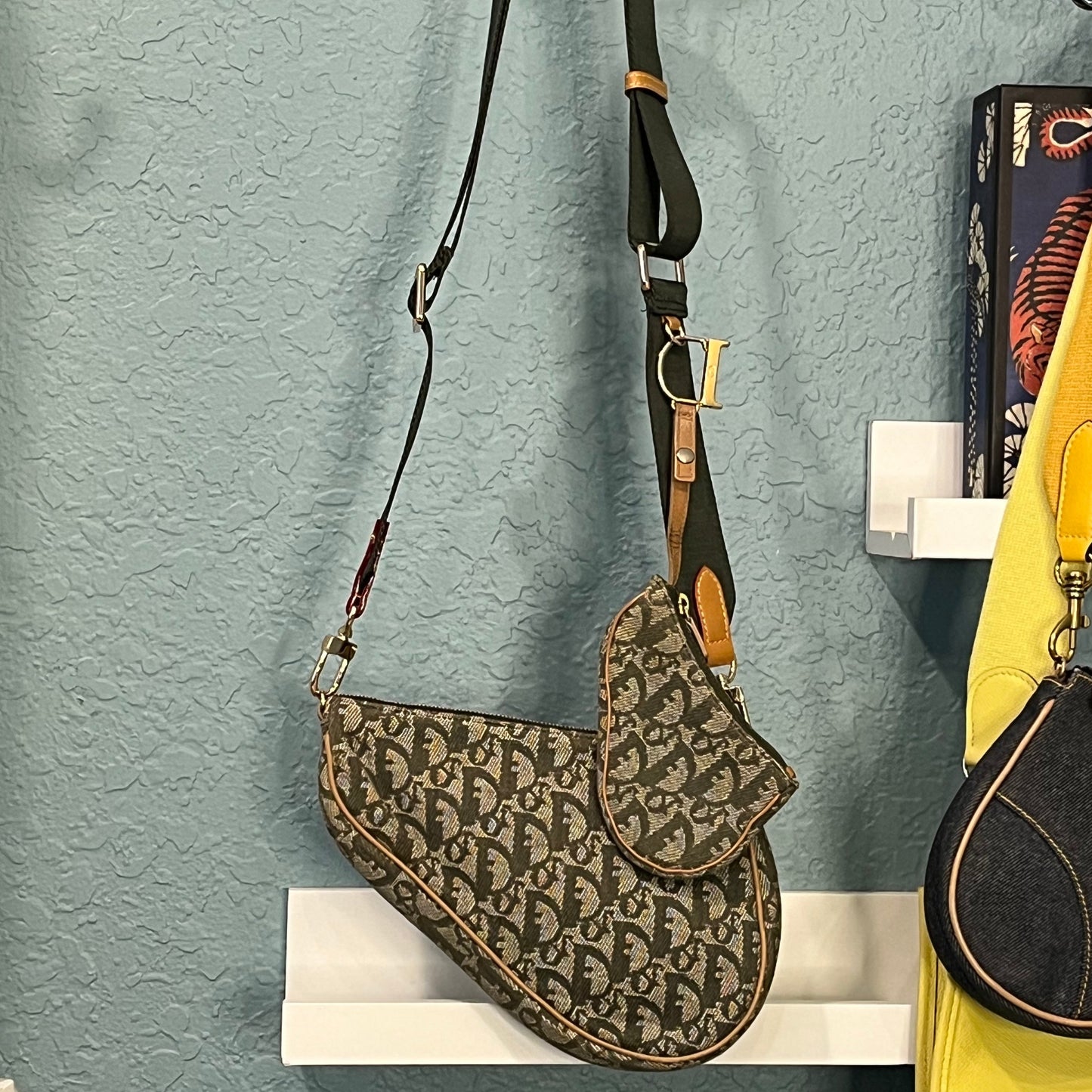 Christian Dior Vintage Khaki Green Trotter Saddle handbag + Extra Strap or Chain