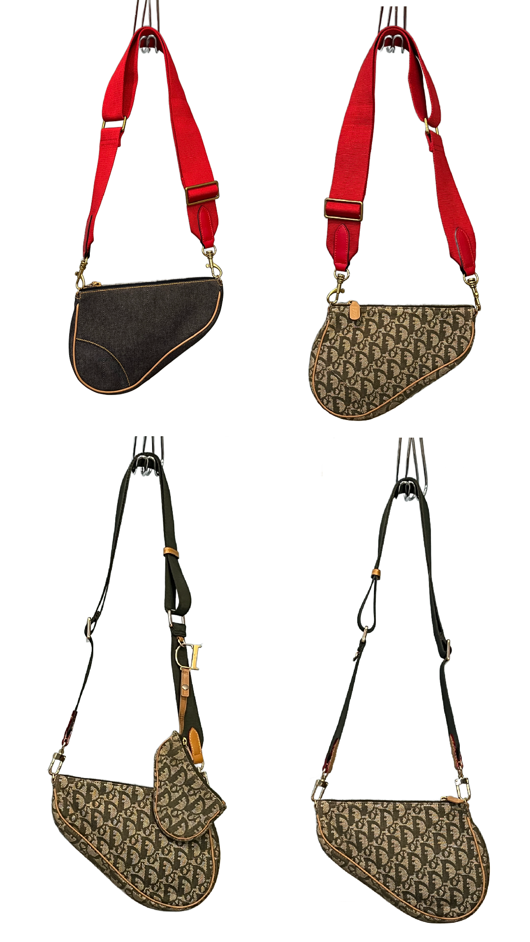 Christian Dior Vintage Khaki Green Trotter Saddle handbag + Extra Strap or Chain