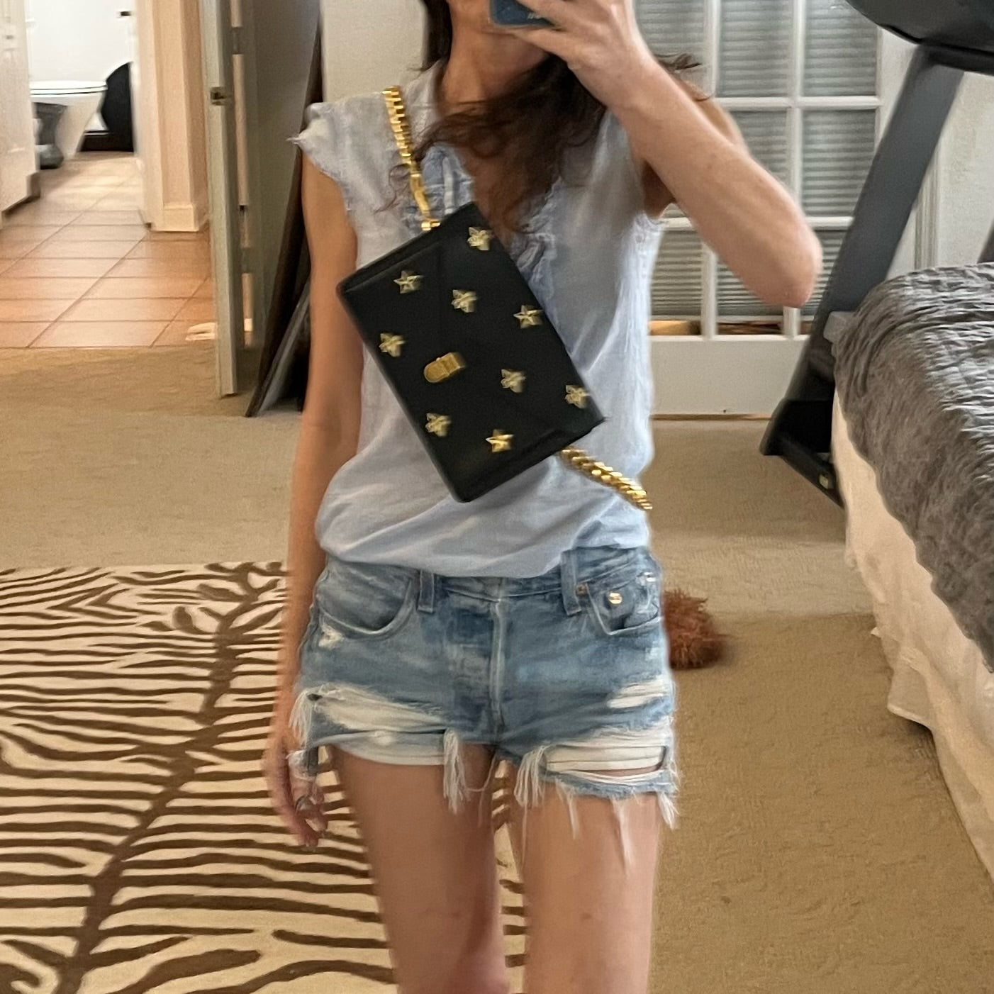 Gucci Bees and Stars Bum Bag Pouch Convertible Custom Crossbody Fanny Pack Clutch