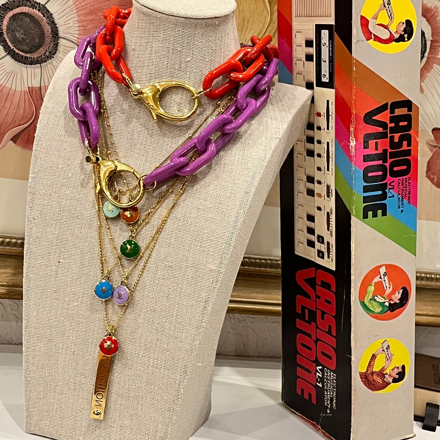 Choker with Vintage Louis Vuitton Large Clasp on Chunky Chain