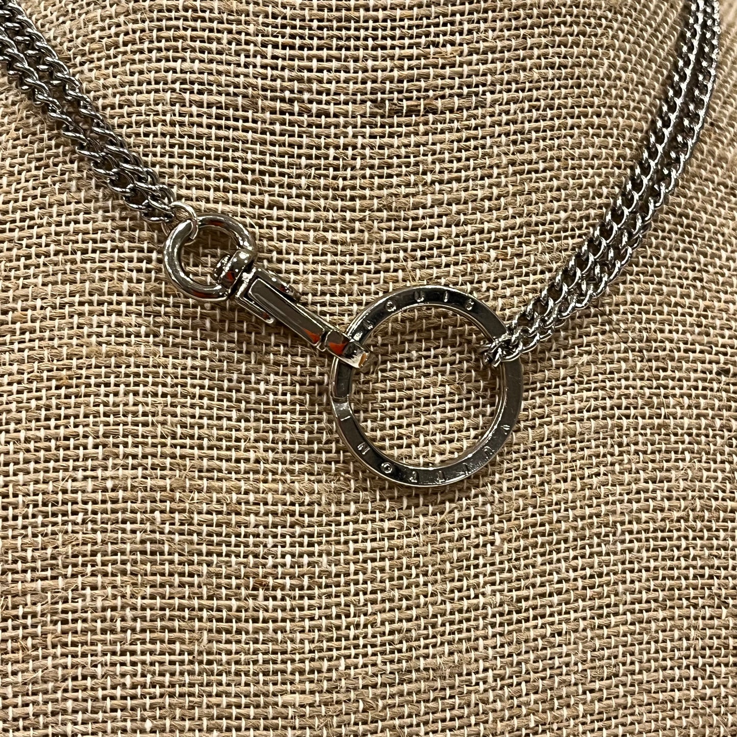 Statement Necklace Custom One of a Kind Louis Vuitton Key Ring on Double Chain Choker