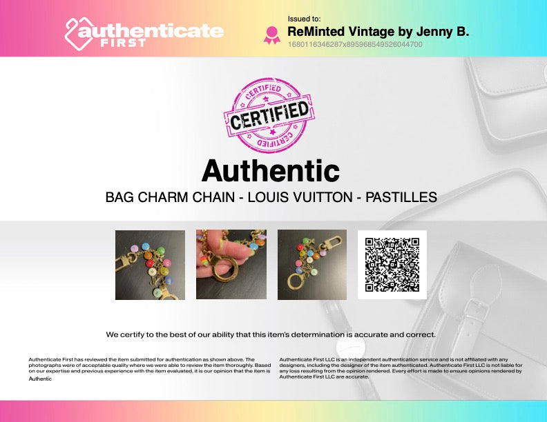 Rare Louis Vuitton Pastilles Charm on Necklace
