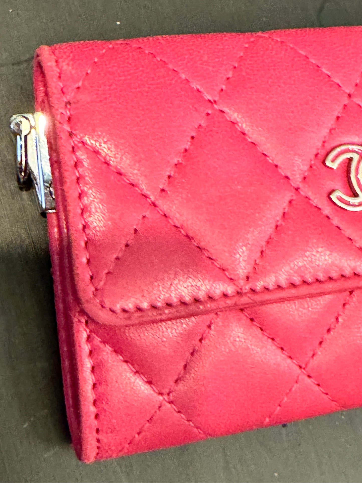 Pink Matelasse Chanel Micro Flap Pouch Pink