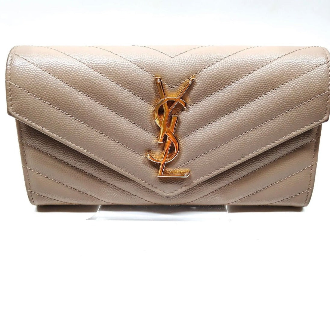 Taupe YSL Envelope Chevron Custom Converted clutch/wallet/bum bag/Crossbody