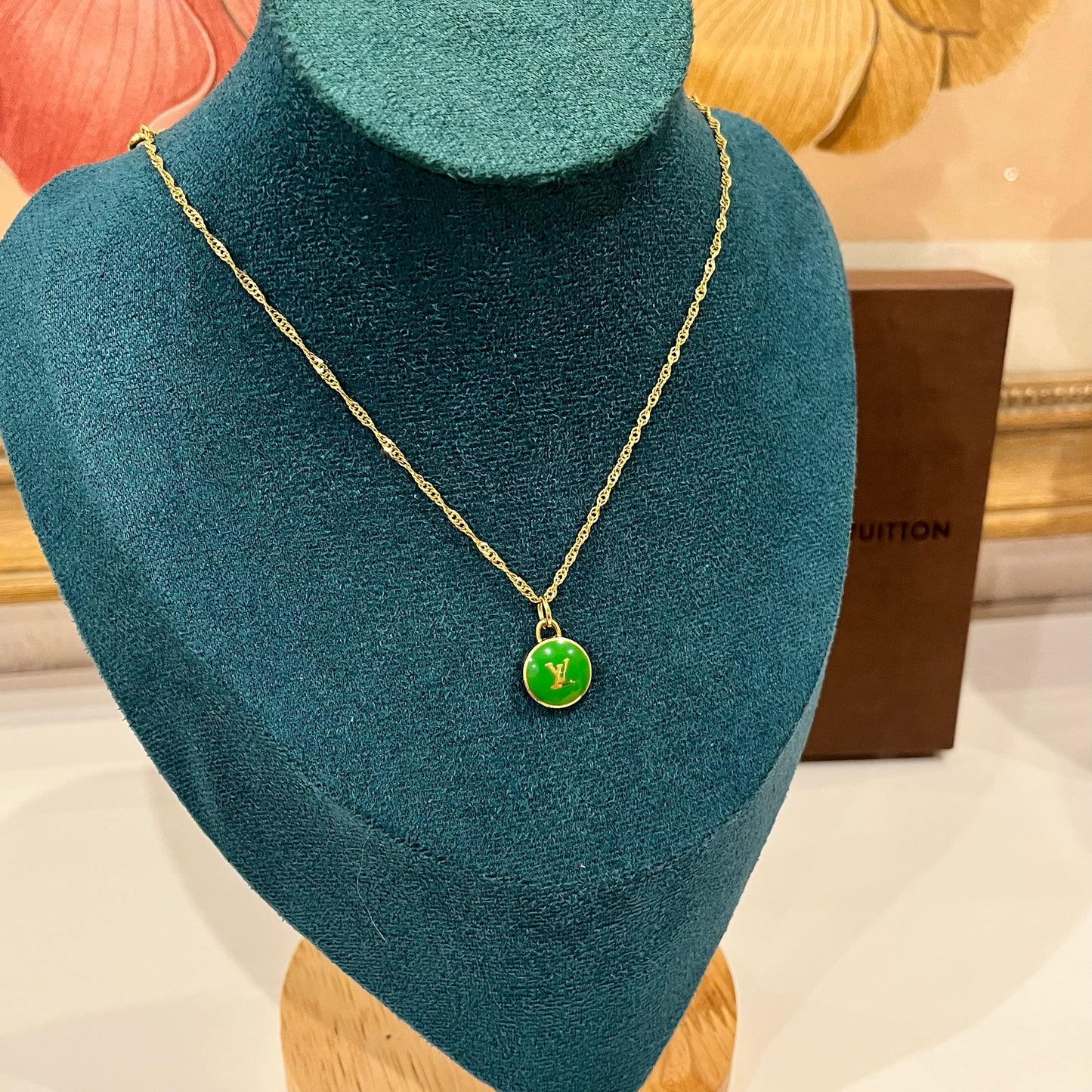 Rare Louis Vuitton Pastilles Charm on Necklace - Kelly Green