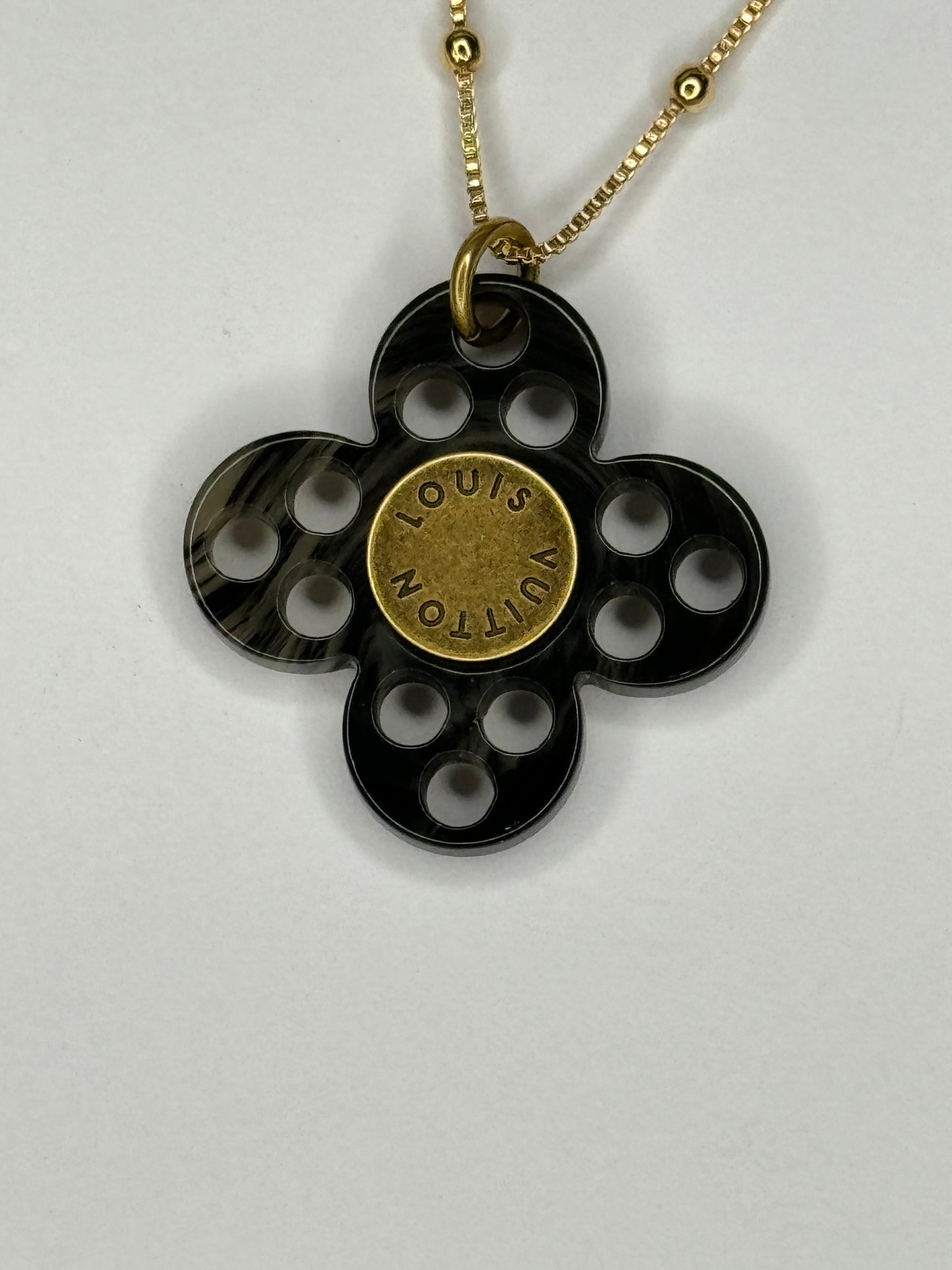 Super Rare Louis Vuitton Small Resin Flower Charm Pendant on Chain