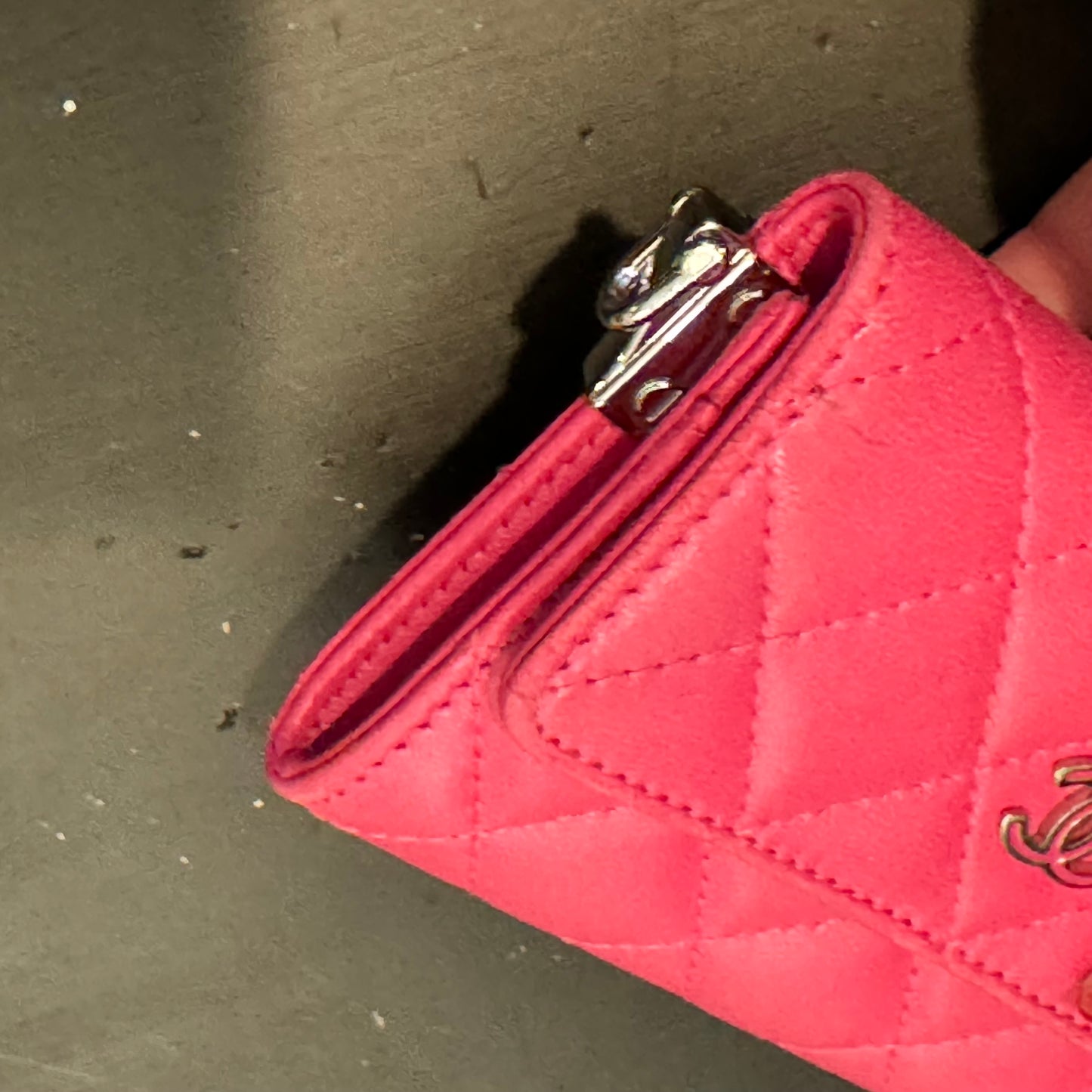 Pink Matelasse Chanel Micro Flap Pouch Pink