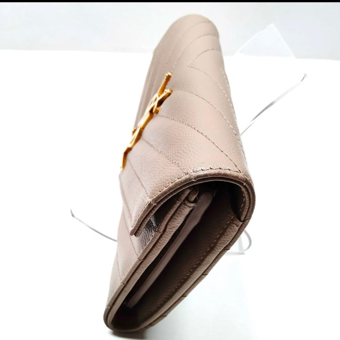 Taupe YSL Envelope Chevron Custom Converted clutch/wallet/bum bag/Crossbody