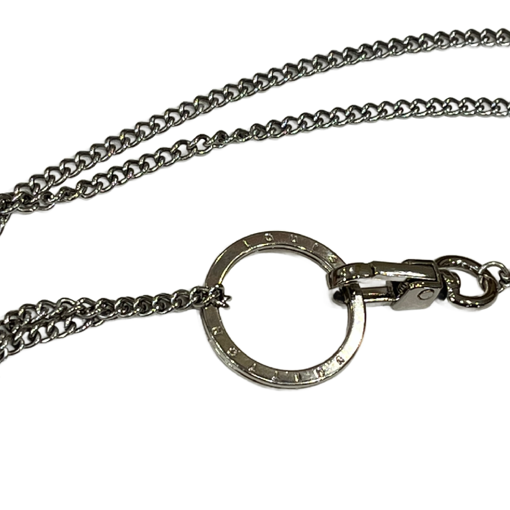 Statement Necklace Custom One of a Kind Louis Vuitton Key Ring on Double Chain Choker