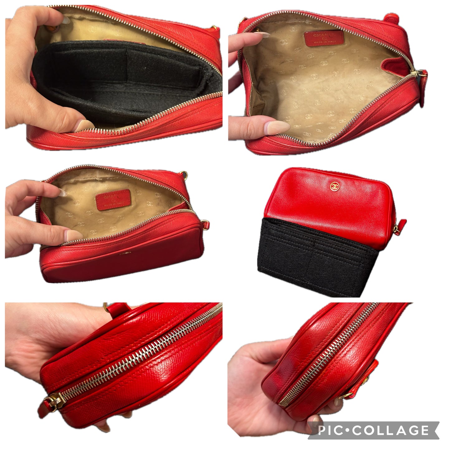 Classic Red Chanel Button Pouch - 8 Ways! Custom Crossbody/Fanny Pack/Bum Bag 2 Straps & Insert