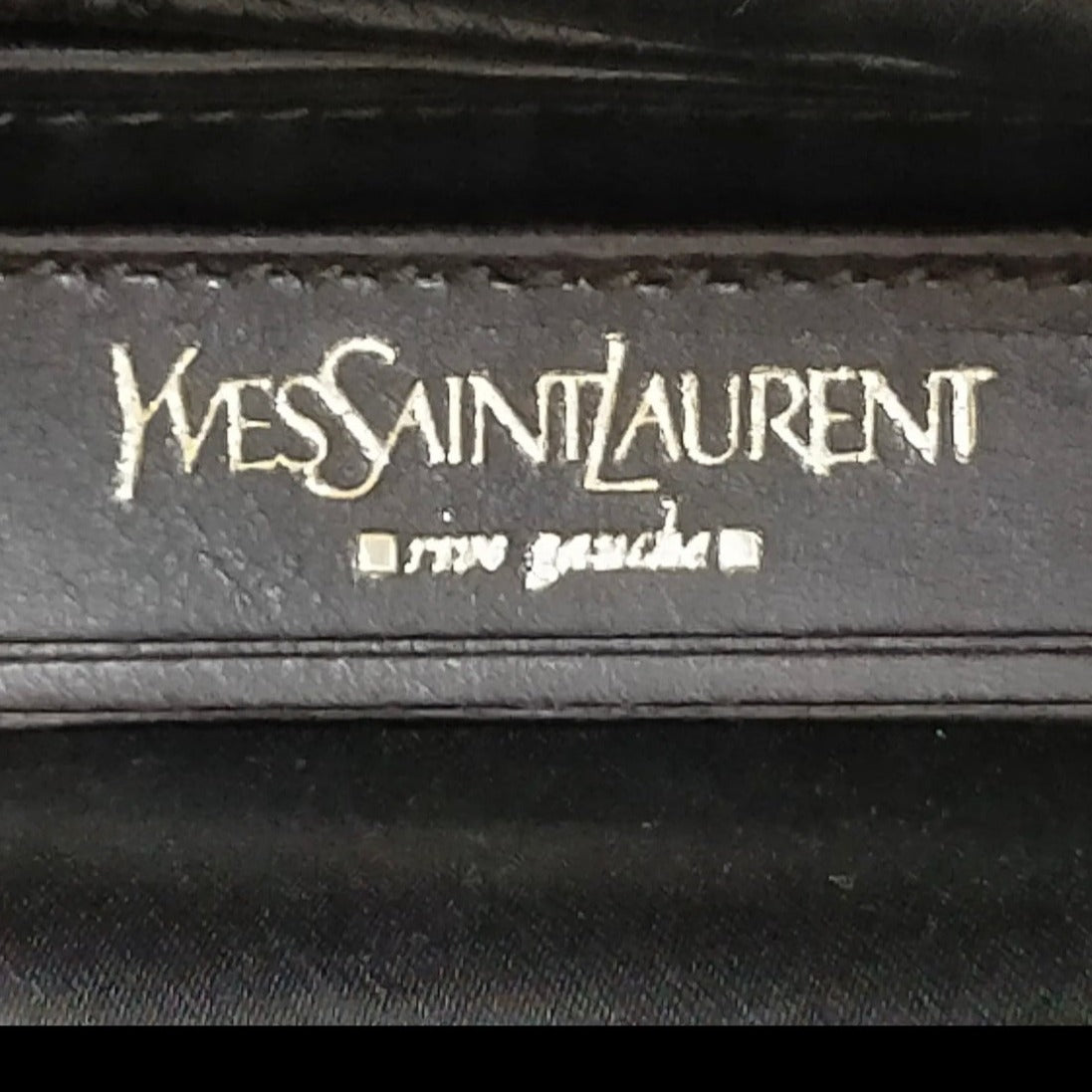 YSL Saint Laurent Metallic Gold Pleated Bow Leather Hobo