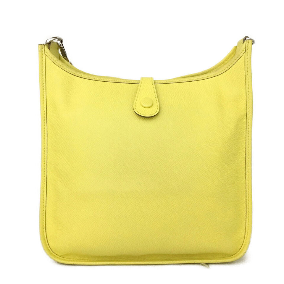 RARE Color - HERMES Evelyn 1 Yellow Veau Epsom Leather Shoulder Crossbody