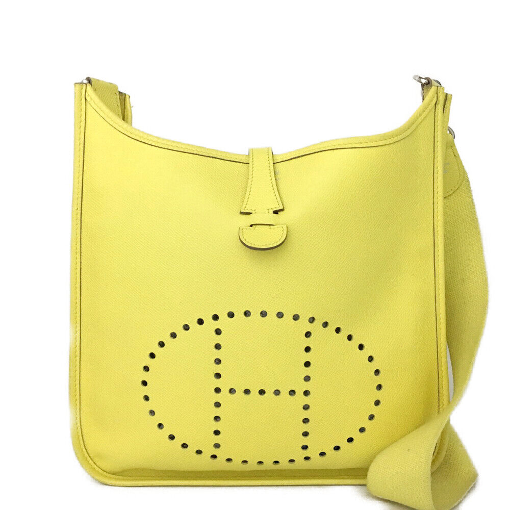 RARE Color - HERMES Evelyn 1 Yellow Veau Epsom Leather Shoulder Crossbody