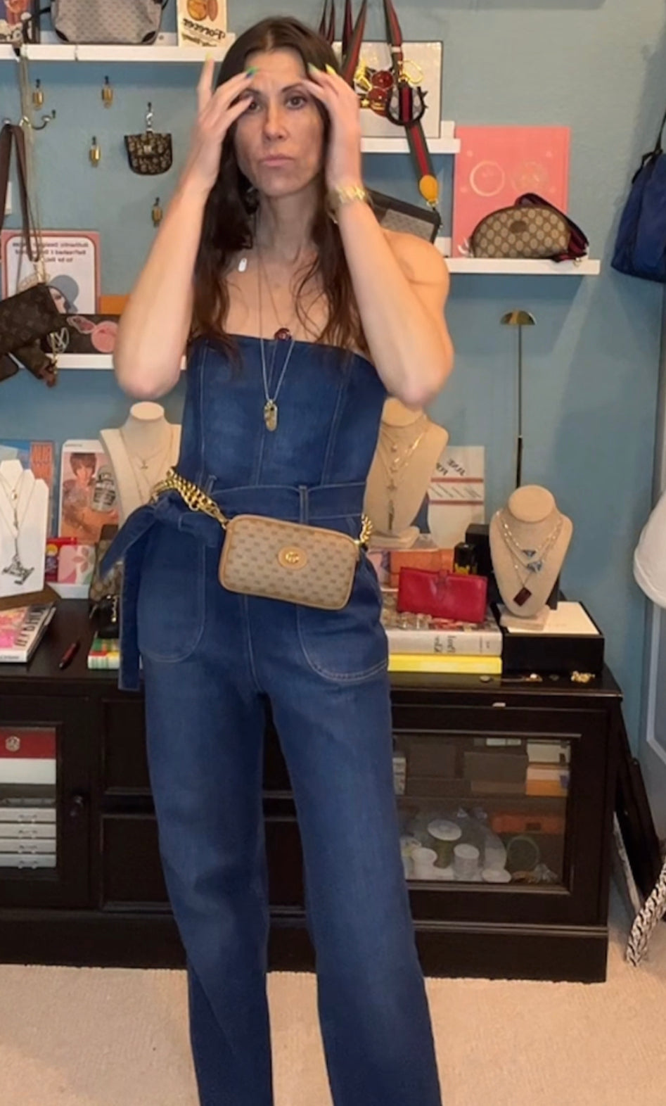 Vintage Gucci micro GG Tan Pouch - Custom Crossbody Bum Bag Fanny Pack Clutch or bundle