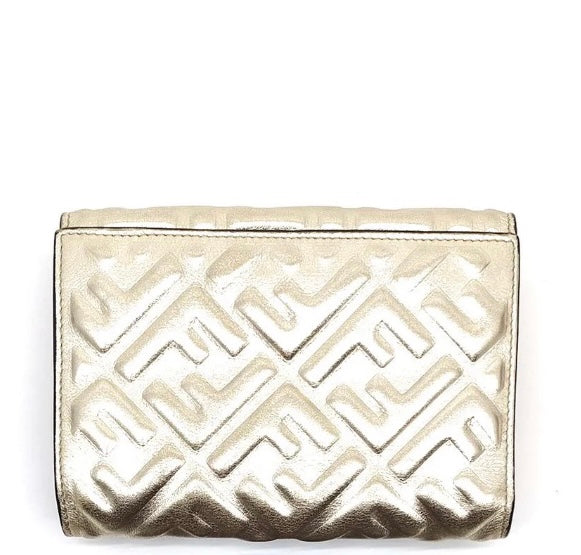 Gorg FF Fendi metallic baguette trifold wallet