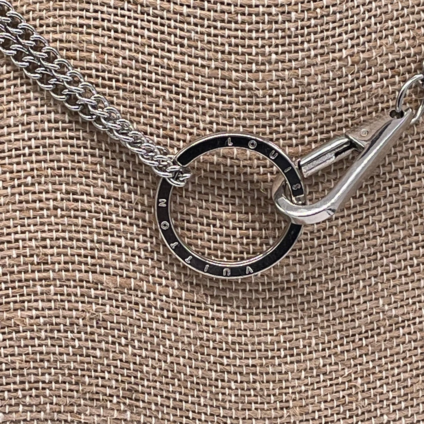 Statement Necklace on One of a Kind Louis Vuitton Key Ring on Double Chain Choker