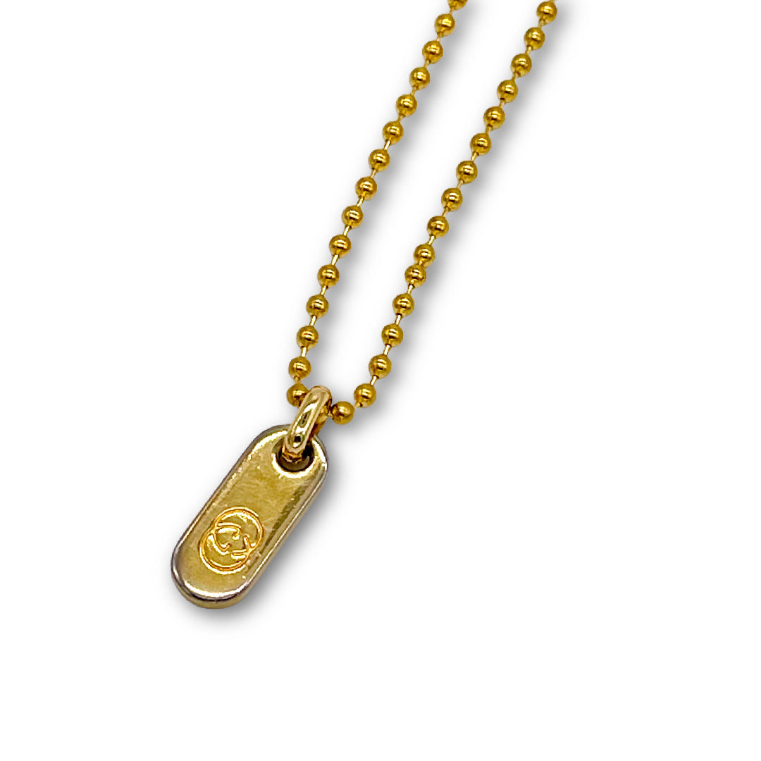 Vintage Gucci Mini Zipper Pull repurposed as Dog Tag Pendant on Chain