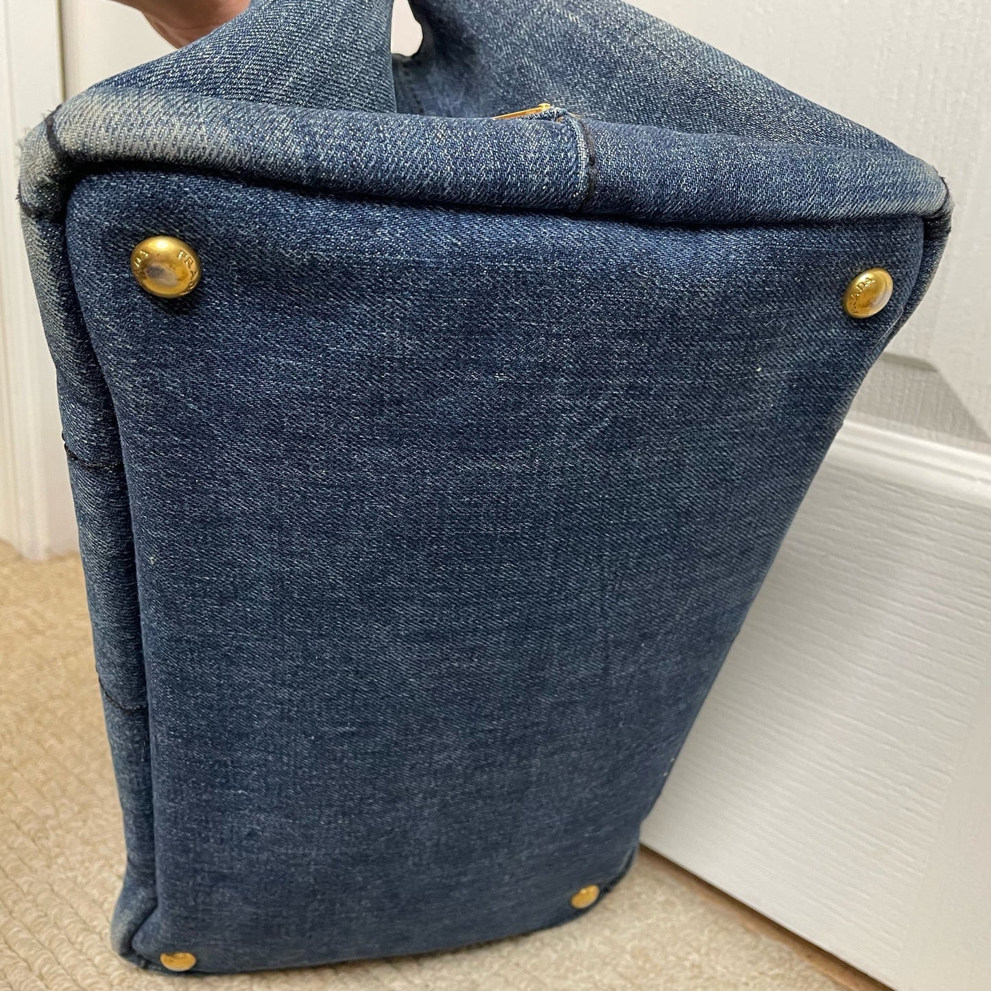 Vintage denim Canapa Canvas Medium Tote Convertible Crossbody w/ Choice of Added Strap