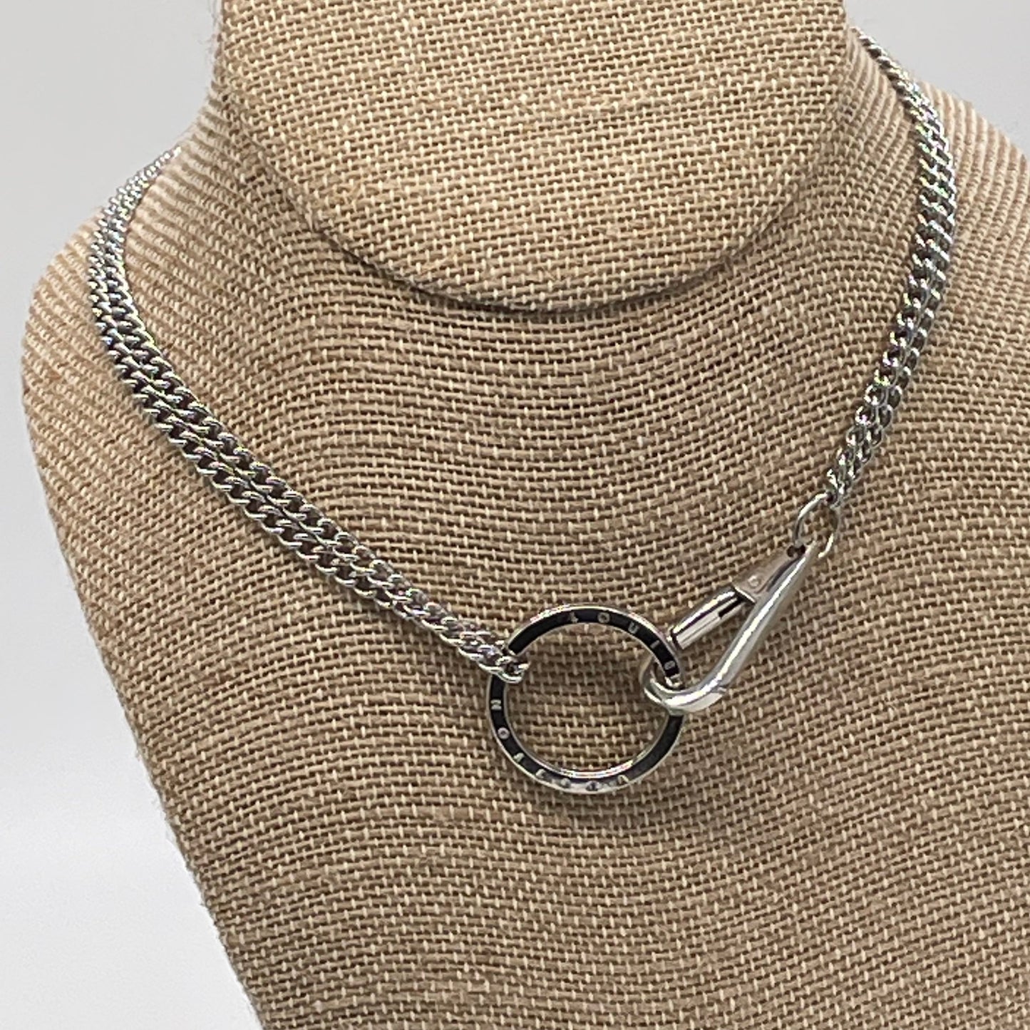 Statement Necklace on One of a Kind Louis Vuitton Key Ring on Double Chain Choker