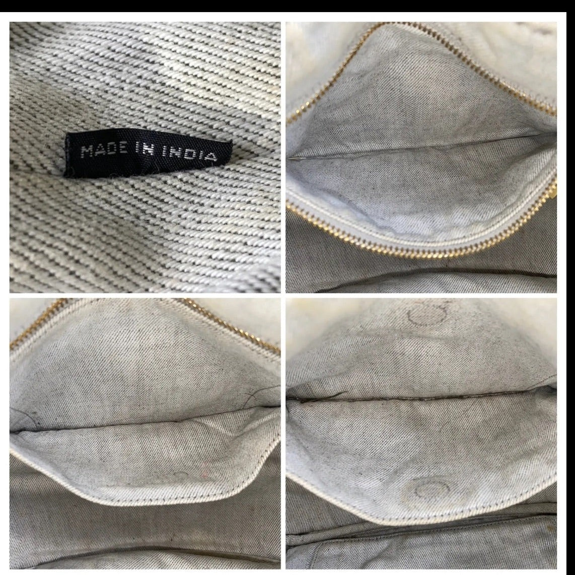 Vintage Whitewashed Gray Denim Canapa Tote 2Way + Extra Strap