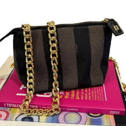 Fendi Pequin Stripe Pouch - Vintage Custom Converted Crossbody/Bum Bag/ Fanny Pack