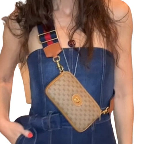 Vintage Gucci micro GG Tan Pouch - Custom Crossbody Bum Bag Fanny Pack Clutch or bundle