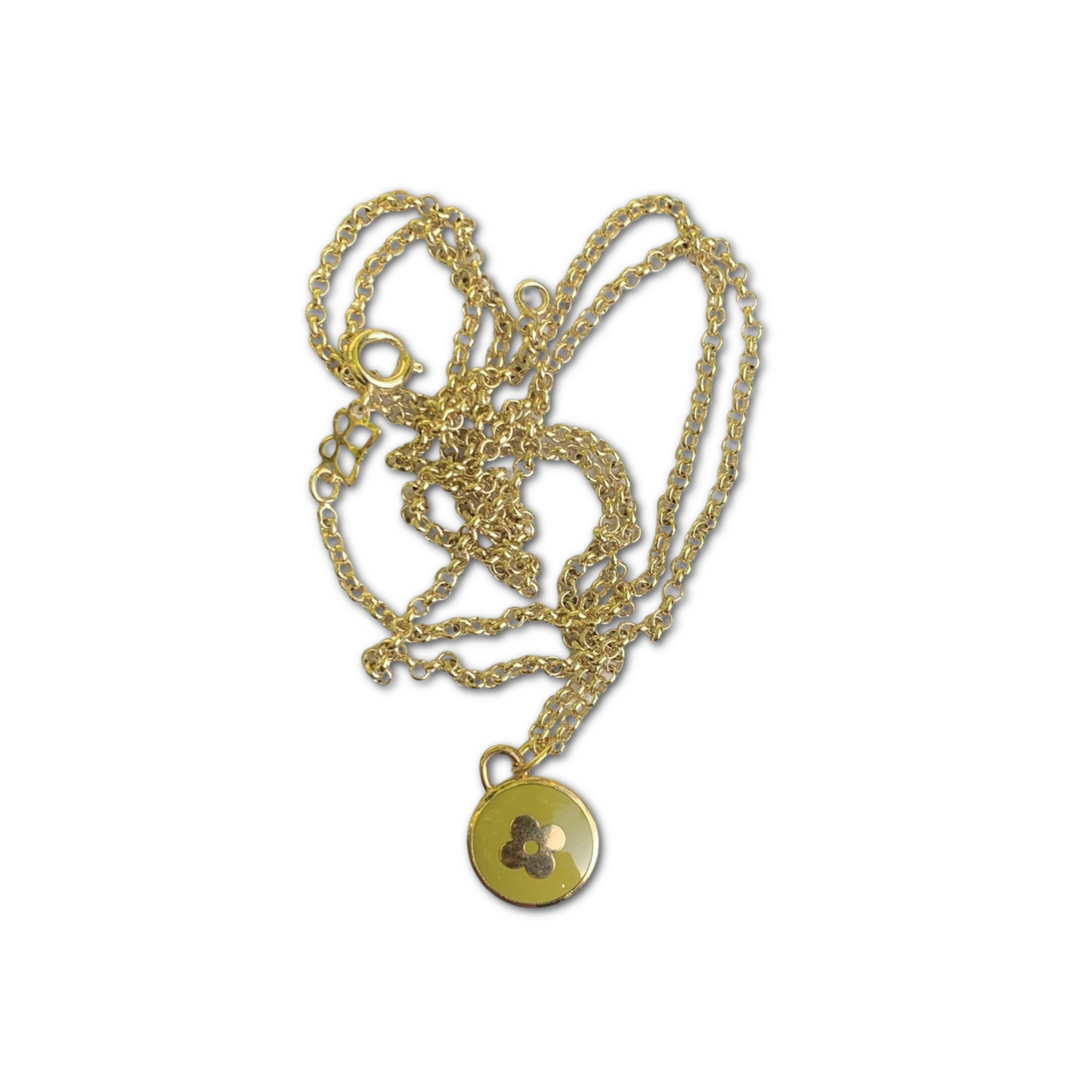 Louis Vuitton Turquoise LV Logo Pastilles Repurposed Charm Necklace