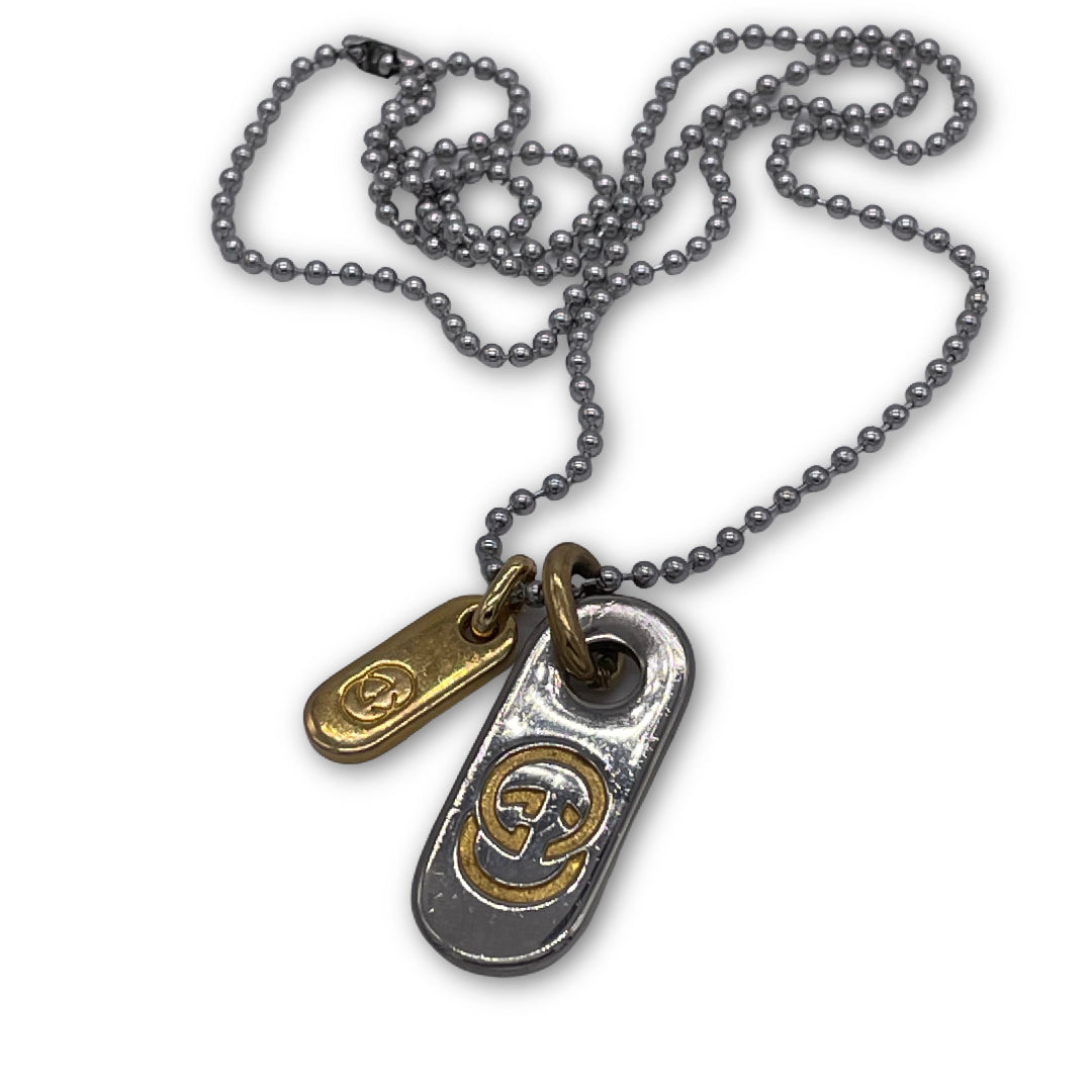 Vintage Gucci Mini Zipper Pull used as Dog Tag Pendant on Chain