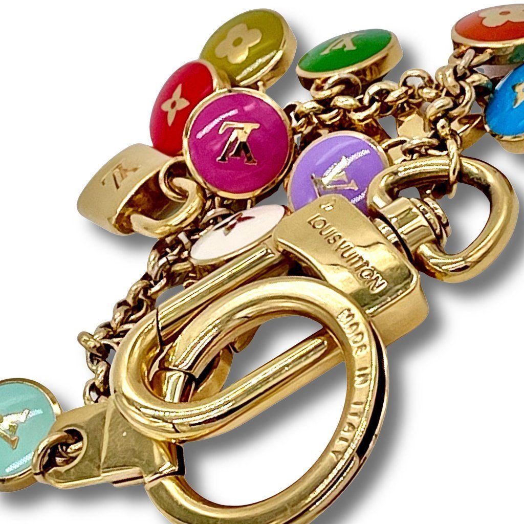 Louis Vuitton Turquoise LV Logo Pastilles Repurposed Charm Necklace