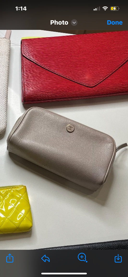 Classic Vintage Taupe Chanel Button Pouch - Custom Crossbody/Fanny Pack/Bum Bag
