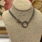 Statement Necklace Custom One of a Kind Louis Vuitton Key Ring on Double Chain Choker