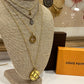 Lemon Crystal (Only) Rounded Flower Logo 2 sided Charm on Necklace