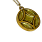 Lemon Crystal (Only) Rounded Flower Logo 2 sided Charm on Necklace