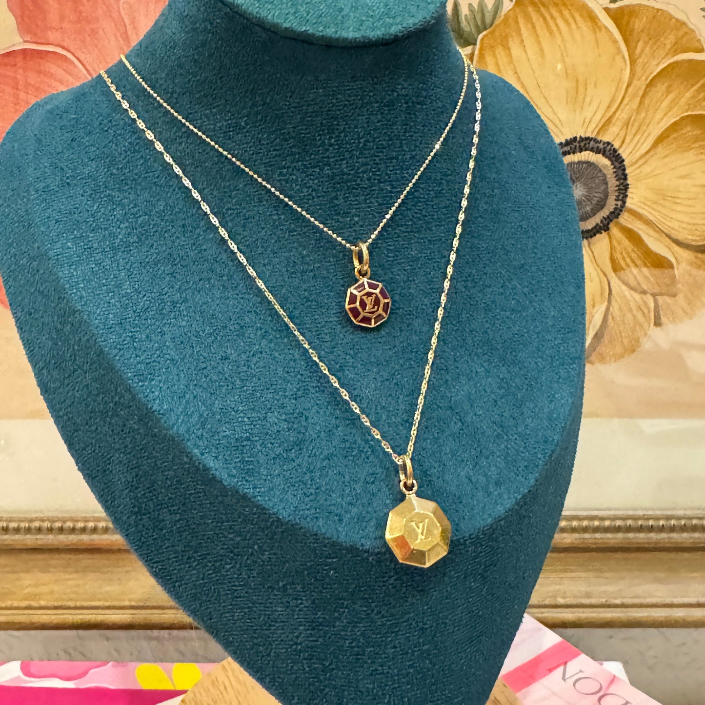 Speakeasy Vintage Octagon Charm on Chain
