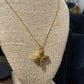 Pointed Flower / Amber Orange Crystal Logo 2- Sided Louis Vuitton Charm on Necklace