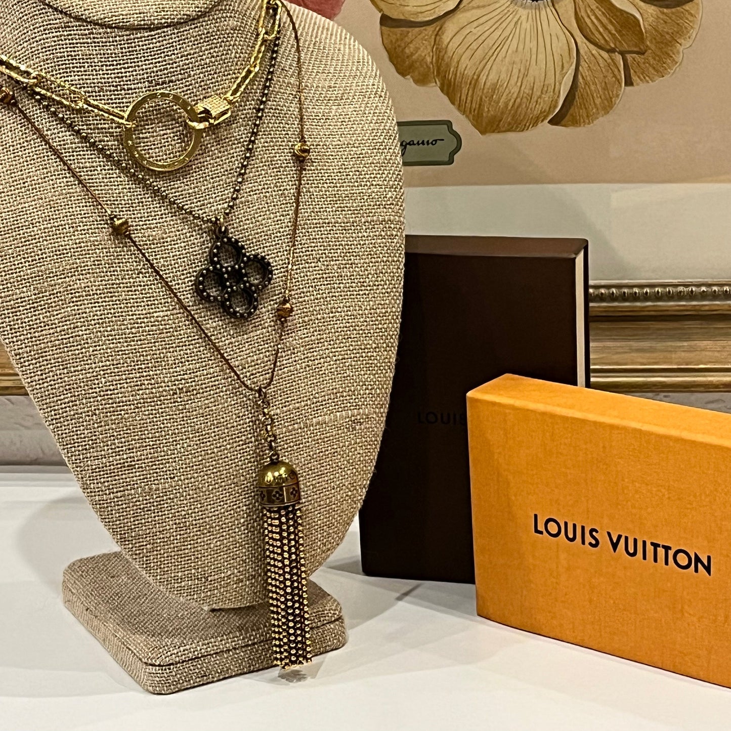 Statement Choker Custom One of a Kind Louis Vuitton Gold Key Ring on Chain