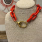 Choker with Vintage Louis Vuitton Large Clasp on Chunky Chain