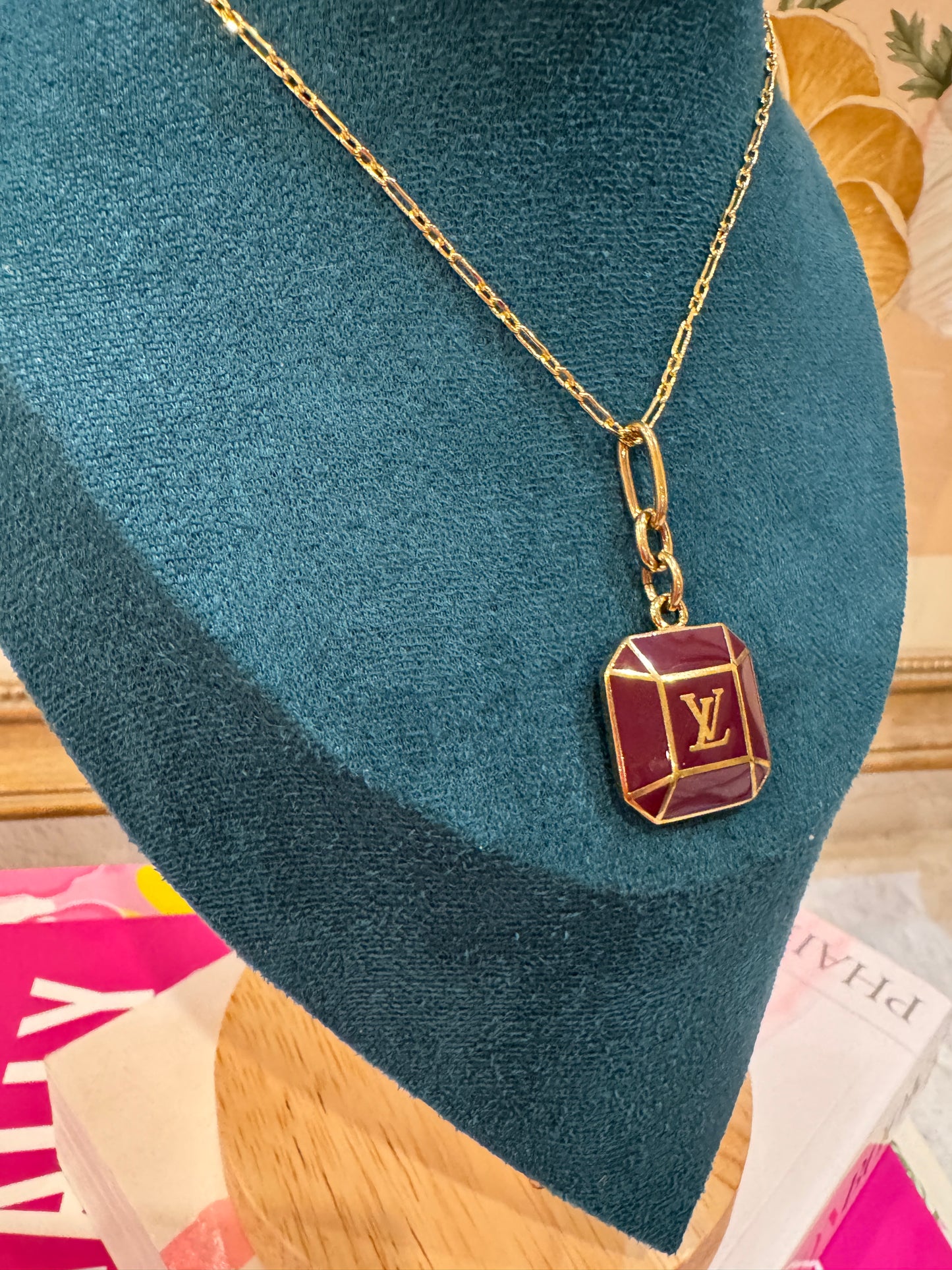 Louis Vuitton square Charm Pendant on Chain