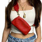 Classic Red Chanel Button Pouch - 8 Ways! Custom Crossbody/Fanny Pack/Bum Bag 2 Straps & Insert