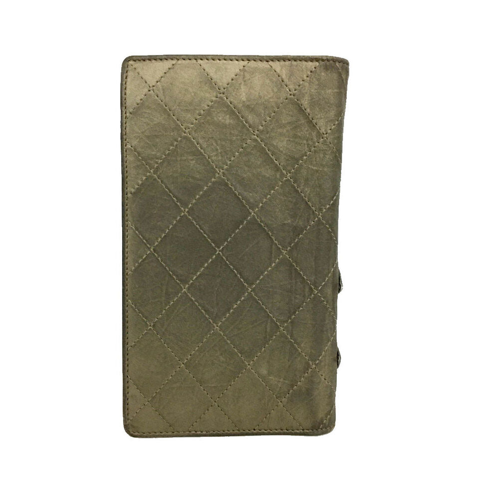 Vintage Cambon Bronze Chanel Bifold Quilted Wallet