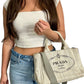 Vintage Whitewashed Gray Denim Canapa Tote 2Way + Extra Strap